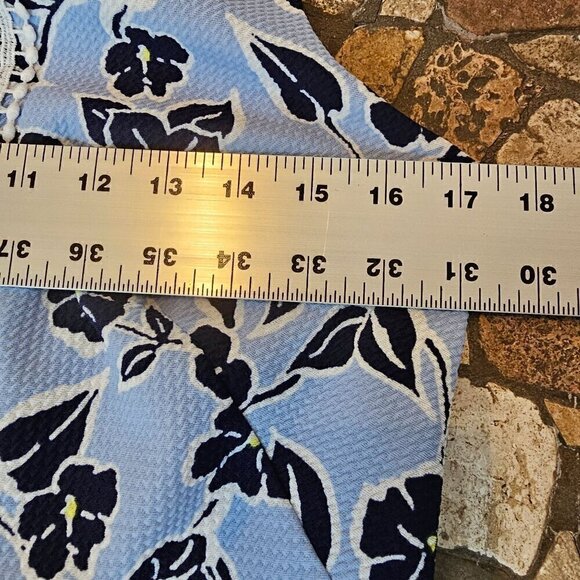 Eliza J Floral Shift Dress Light Blue & Navy Size S - Picture 12 of 12